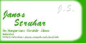 janos struhar business card